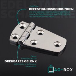 Scharniere 38x76mm Edelstahl A4