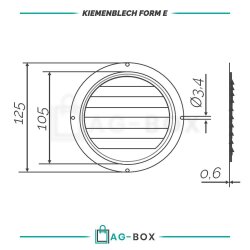 Kiemenblech 125mm Typ E