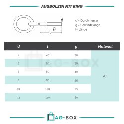 Augbolzen Mit Ring 12x120mm