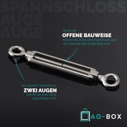 Spannschloss M8 Auge/Auge ähnl. DIN 1480 Edelstahl A4
