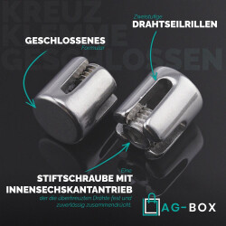 Kreuzklemme Geschlossen 5mm Edelstahl A4