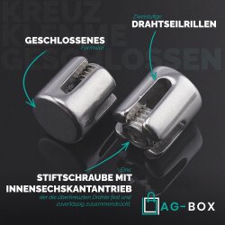 Kreuzklemme Geschlossen 6mm Edelstahl A4