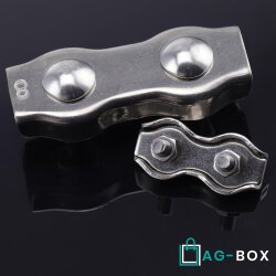 Duplex Drahtseilklemme 4 mm aus Edelstahl A4