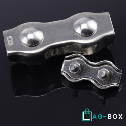 Duplex Drahtseilklemme 5 mm aus Edelstahl A4