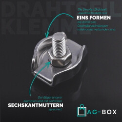 Simplex Drahtseilklemme 10mm Edelstahl A4