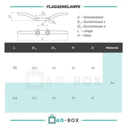 Flaggenklampe 67mm Edelstahl A4