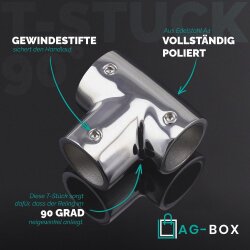 T-Stück 90°  22mm Edelstahl A4