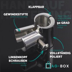 Handlaufhalterung 90°  22mm Edelstahl A4