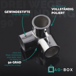 Drei Wege-Verbindung 90°  22mm