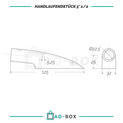 Handlaufendstück 22mm Edelstahl A4