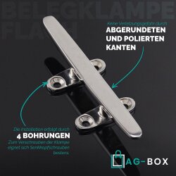 Belegklampe 125mm Flach