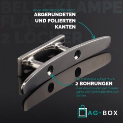 Belegklampe 125mm Flach 2 löcher