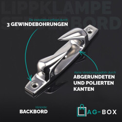 Lippklampe 150mm Backbord
