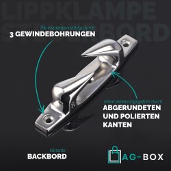 Lippklampe 150mm Backbord