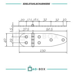 Scharniere 40mm Edelstahl A2