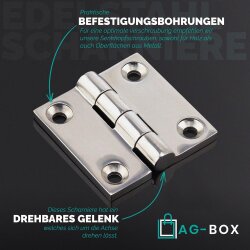 Scharniere 38mm Edelstahl A4