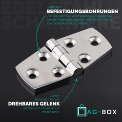 Scharniere 38x10mm Edelstahl A4