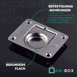 Bodenheber 65x55mm Edelstahl A2