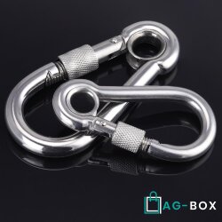 Karabinerhaken 80mm Mit Muttern und Kausche