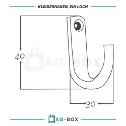 Kleiderhaken 30x10mm Ein Loch