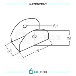 U-Stützprofil 40x28x34mm