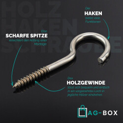 Holz Haken Schraube 4,5x48mm