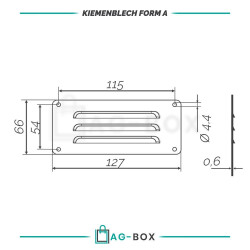 Kiemenblech 127x66mm Typ A