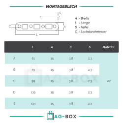 Montageblech 99mm