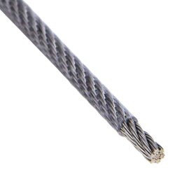 5/7 mm Drahtseil 7x7, PVC ummantelt, weiss, Edelstahl A4
