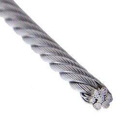 2,5 mm Drahtseil 7x19 weich, Edelstahl A4