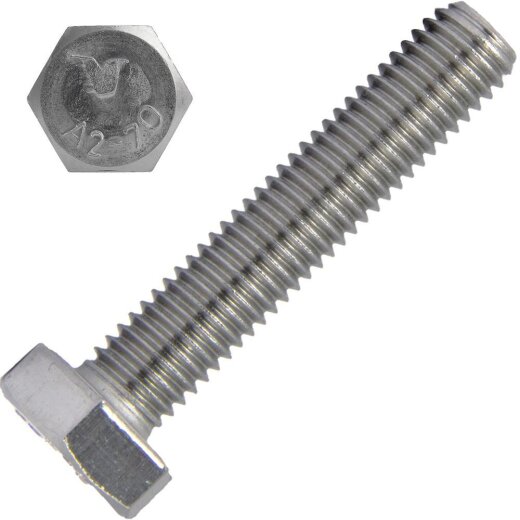 Sechskantschrauben M6x8 DIN 933 Edelstahl A2