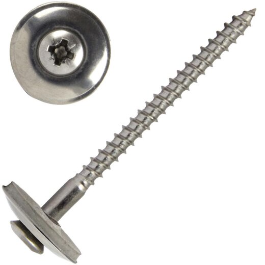 Spenglerschrauben POZI "Z" mit U-Scheibe (25mm) ähnl. DIN 7995 Edelstahl A2