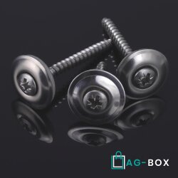 Spenglerschrauben POZI "Z" mit U-Scheibe (25mm) ähnl. DIN 7995 Edelstahl A2