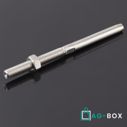 Gewinde-Walzterminal für D=8 mm/M16 Außengewinde rechts, Edelstahl A4