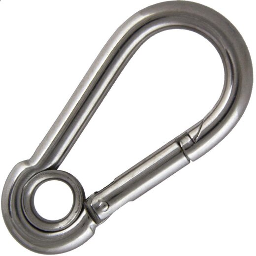 Karabinerhaken mit Kausche 5x50 Edelstahl A4