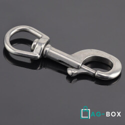 Wirbelkarabinerhaken L= 64 Edelstahl A4