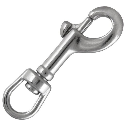 Wirbelkarabinerhaken L= 80 Edelstahl A4