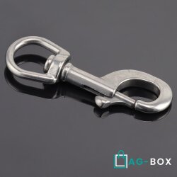 Wirbelkarabinerhaken L= 87 Edelstahl A4