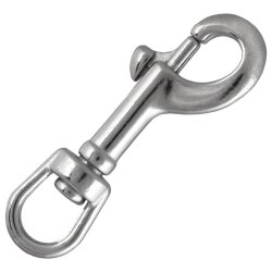 Wirbelkarabinerhaken L= 90 Edelstahl A4
