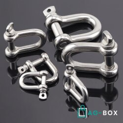 Schäkel D=4 kurz ähnl. DIN 82101 Edelstahl A4