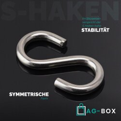 S-Haken D=3 Symmetrisch Edelstahl A4