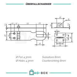 Überfallscharnier 100mm Edelstahl A2