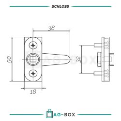 Cabinet Panel Lock+Brass Edelstahl A2