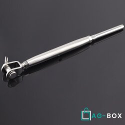 Wantenspanner D=4 M8 Gabel/Drahtseil geschweißt, geschlossen, Edelstahl A4