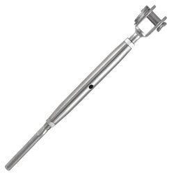 Wantenspanner D=6 M12 Gabel/Drahtseil geschweißt,...