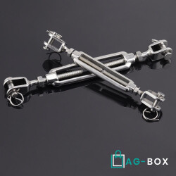 Wantenspanner M10 Gabel/Gabel geschweißt, offen, Edelstahl A4