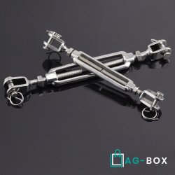 Wantenspanner M10 Gabel/Gabel geschweißt, offen, Edelstahl A4