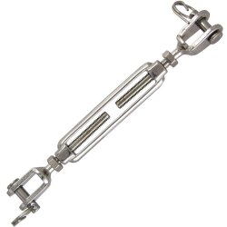 Wantenspanner M12 Gabel/Gabel geschweißt, offen, Edelstahl A4