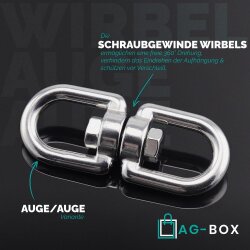 Wirbel D=8 Auge/Auge Edelstahl A4