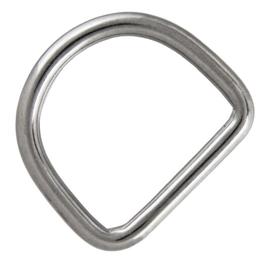 D-Ring 6x50 geschweißt, poliert, Edelstahl A4